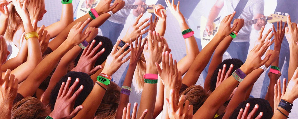 Eco-Friendly 4100 Adjustable RFID Woven Fabric Bracelet 13.56MHz Polyester Wristband for Access Control Cards Festival factory