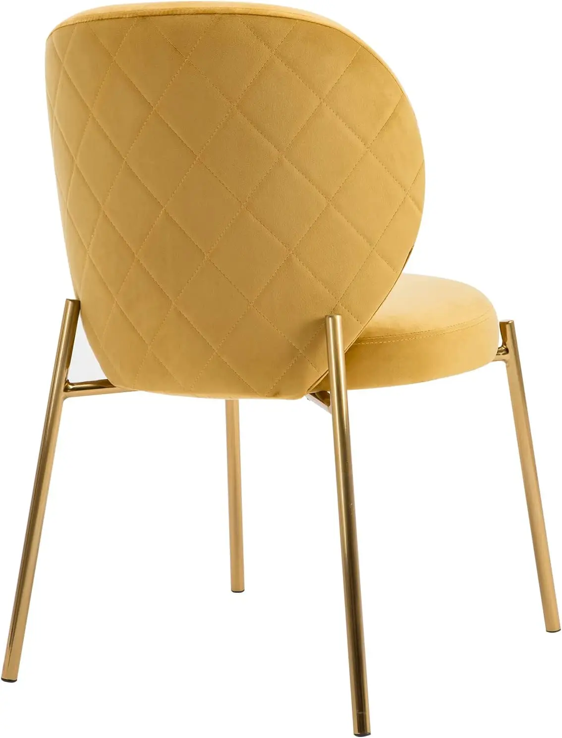 Luxury Leisure Yellow Velvet Fabric Kitchen Restaurant Dining Chair
