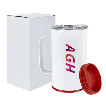 Newest Customized 14oz Sublimation Blanks 304 Stainless Steel Double Walls Insulated Vacuum Coffee Mug with Plastic Bottoms