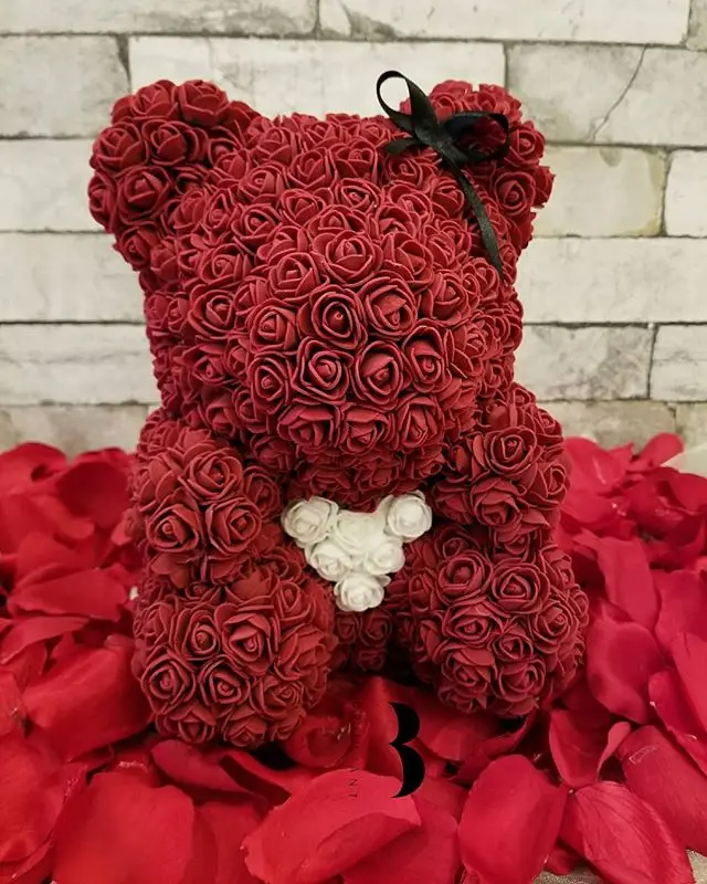 Rosas Artificiales Osos De Rosas De Foami Fomi Oso Hecho Con Rosas