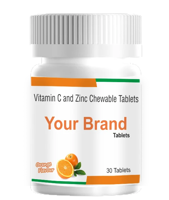 Good Quality Private Vitamin C And Zinc Chewable Tablets Healthcare