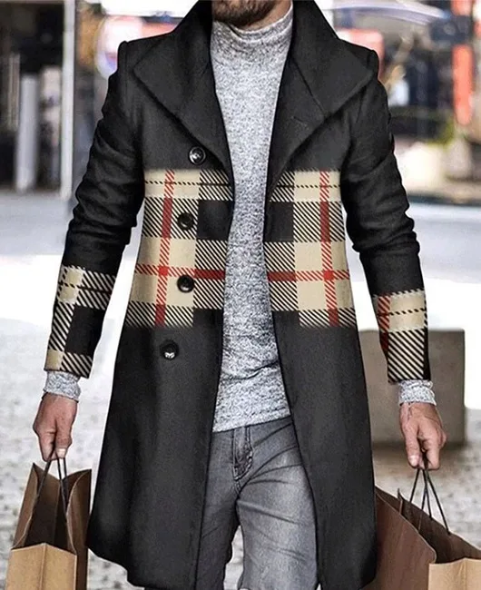 Hot Style Keep Warm Long Single Button Men's Coat For Winter Fall_voghion.com