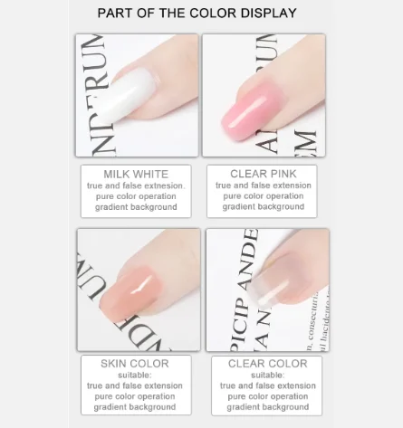 HS 10ml UV LED Clear  Gaoy Soft Nail Polish with Quick Building Gel 4 Colors for Nails
