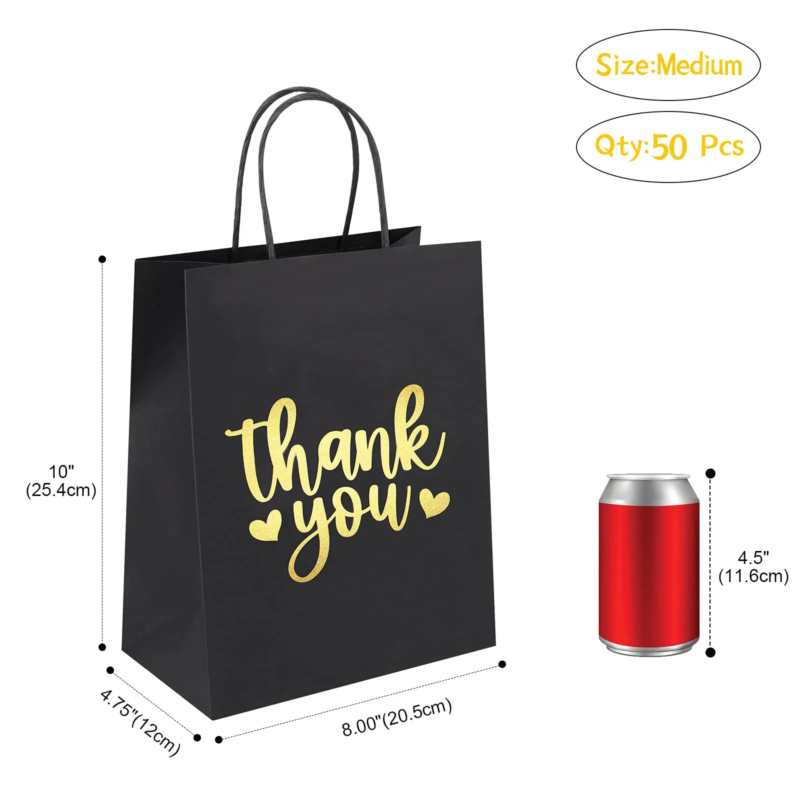 Cheap Price Shopping Handle Kraft Paper Bags Happ Birthday Party Thank
