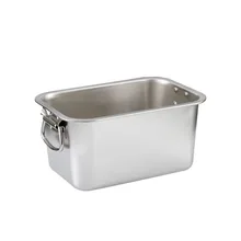 Stainless Steel Extra Thick Deepening Square Basin Kitchen with Ear Handle Food Turnover Dish Basket Meal Fried Canteen