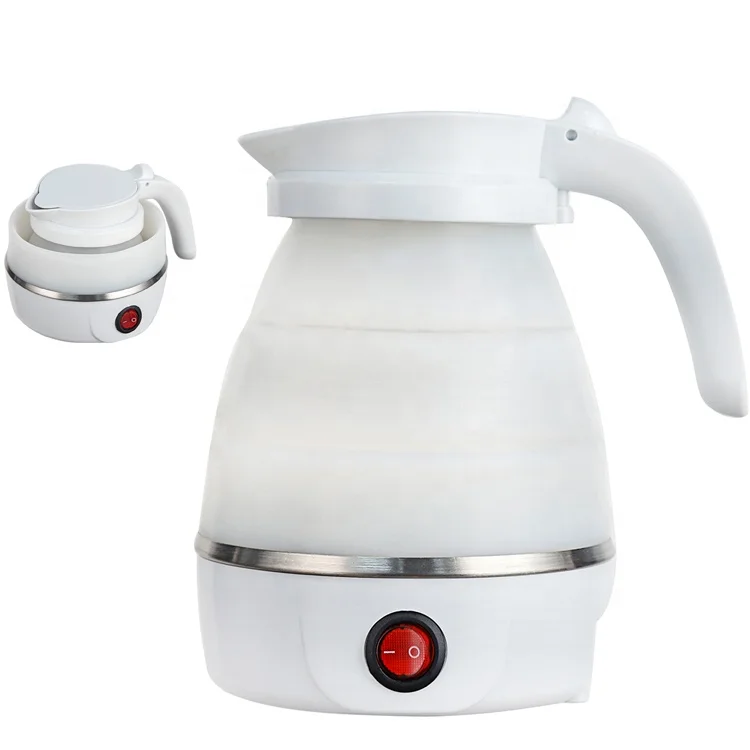Small Electric Kettles Stainless Steel for Boiling Water, 0.6L Travel Mini Hot Water Boiler Heater, Double Wall Cool Touch Portable Teapot