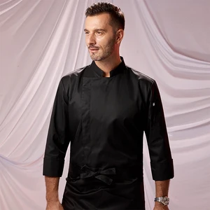 Zhenyao High-End Summer Autumn Winter Men's Chef Uniforms Short Sleeve Polyester/Cotton Heat Transfer Printed Restaurant Bars