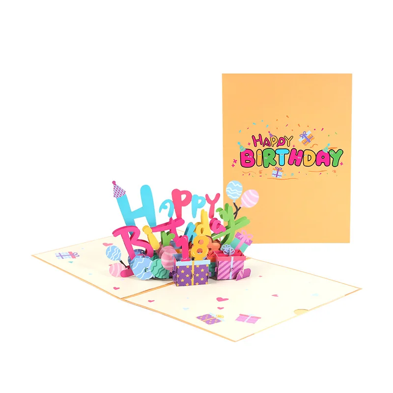 Happy Birthday Cake Card Pop up Greeting Cards Birthday 3D Popup Greeting Card for Kid Husband Men Women Mom