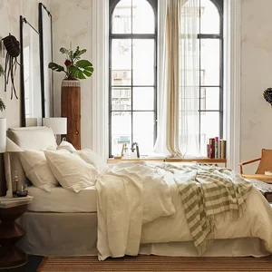 Wholesale Custom Stone Washed 100% French Linen Quilt Cover Organic Flax Linen Bedding Luxury  Bed Sheets Set Pillowcase