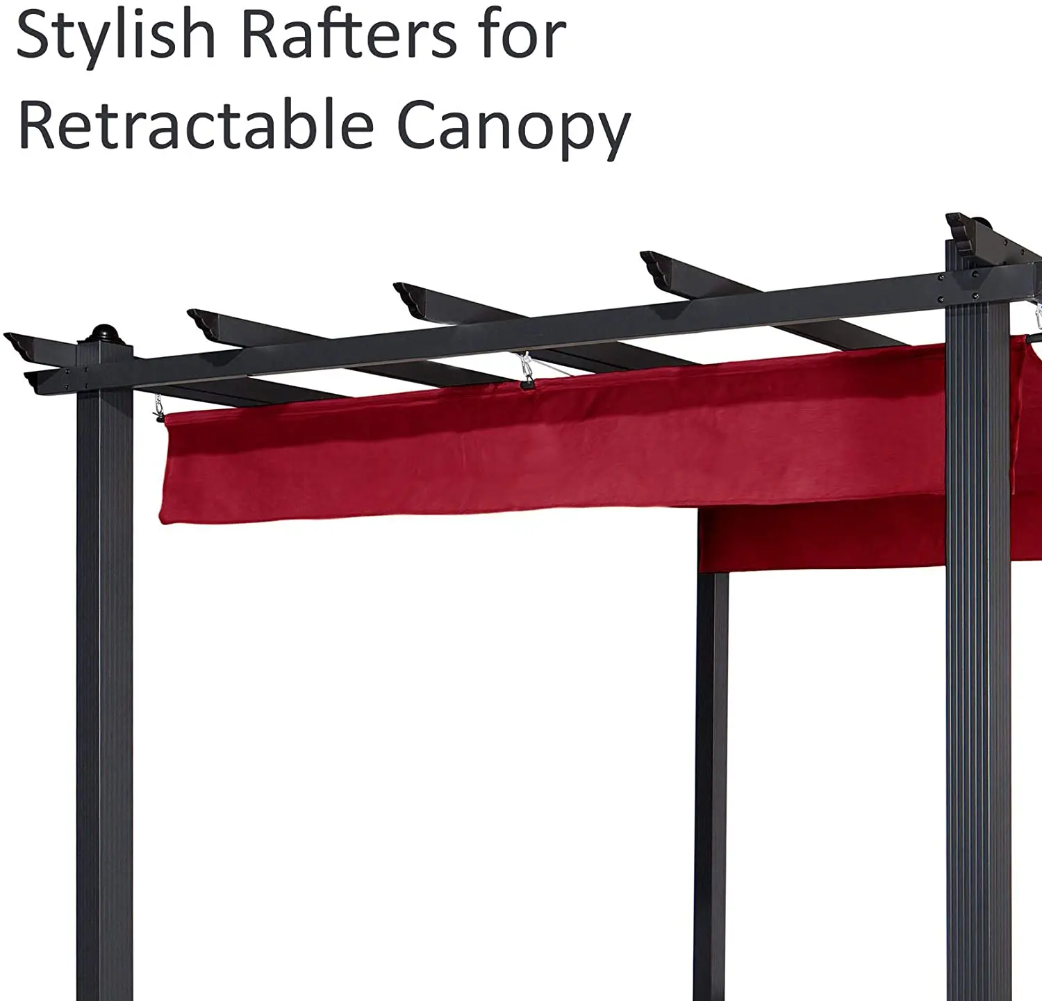 9 X 9 Feet Grape Trellis Aluminum and Steel Frame Louvered Roof Pergola Outdoor Canopy Pool Garden Patio Gazebo