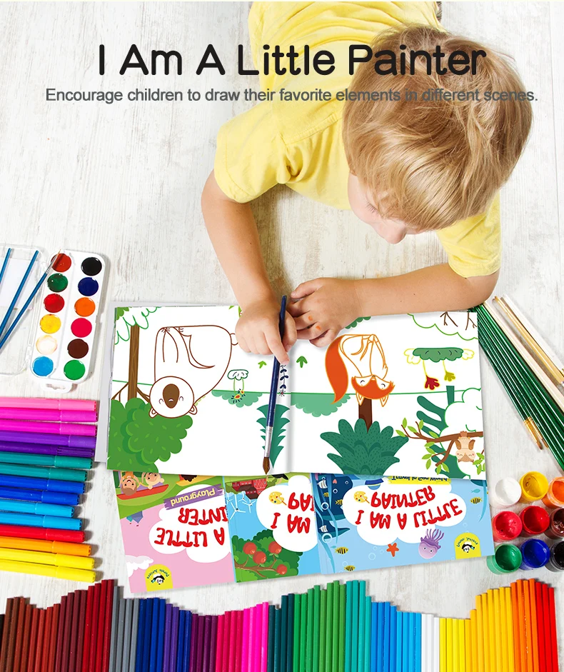 Panda Juniors PJ014 Water Drawing Toddlers Coloring Book Education Toys