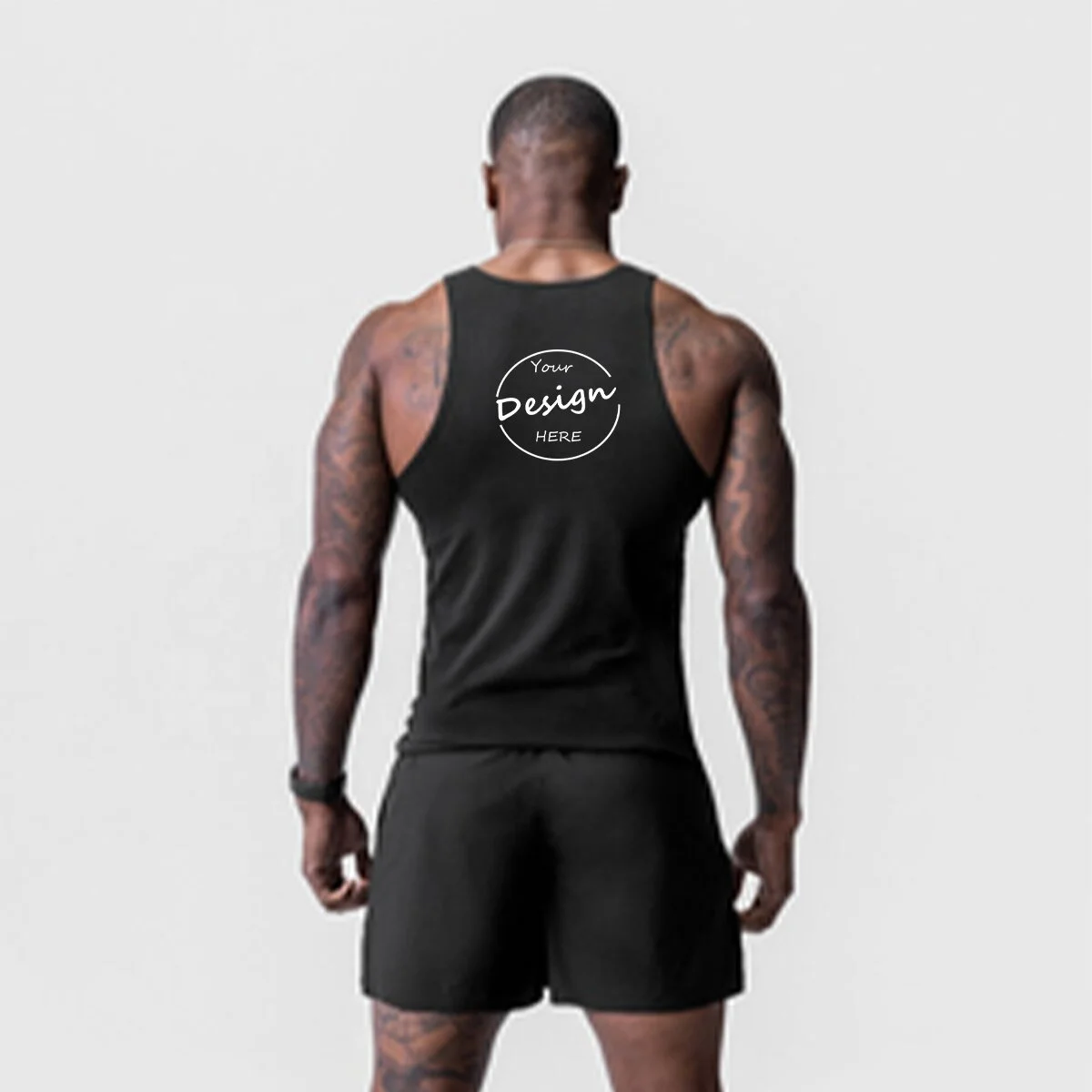 Luxury Solid Color Sportswear Tight Fit Puff Printing Wholesale Singlets Gym Cotton Spandex Mens Tank Top Fitness