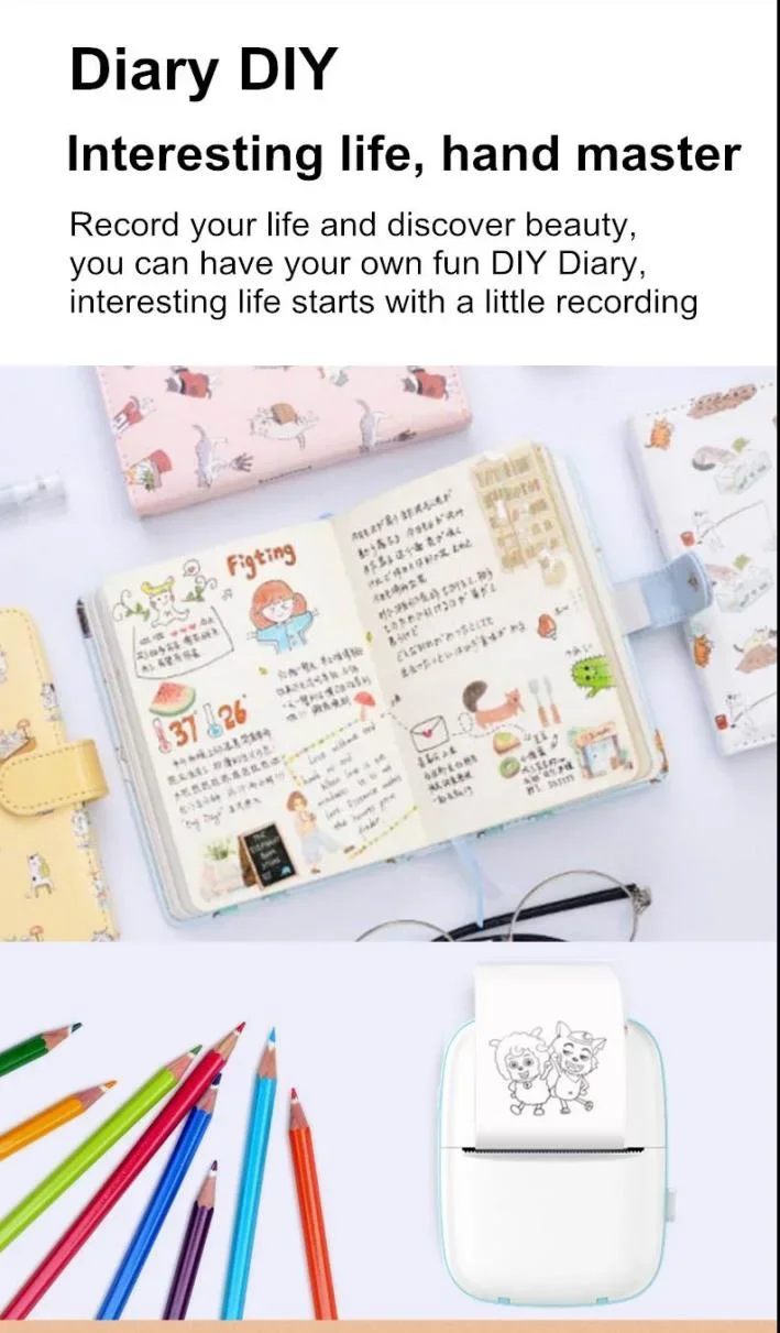 Bt 4.0 Inkless Mini Pocket Photo Printer Mobile Phone Printer Sports Portable Travelling Printer Foto