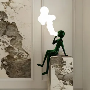 JACKSUN Modern Large Blow Bubble Man Sculpture Lamp High Quality Fiberglass Villa Hotel Lobby Art Floor Lamp