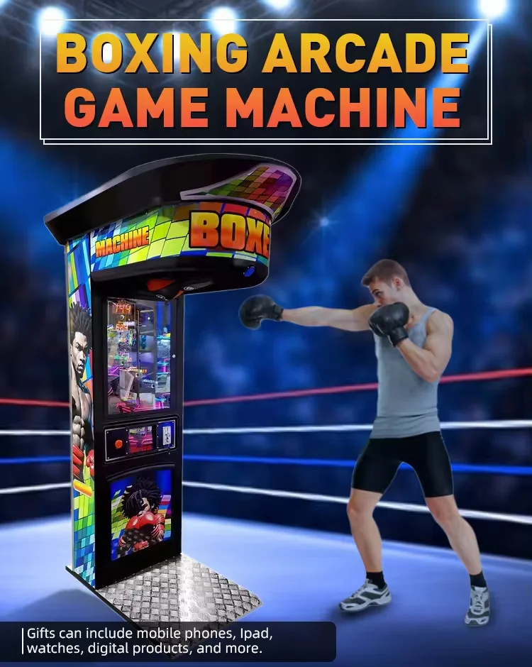 Hot Sale 220V Electronic Arcade Sport Game Punch Boxing Board Machine Coin Operated Amusement Metal Plastic factory