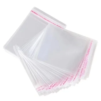Customized size food grade self adhesive clear transparent cellophane OPP bag with logo