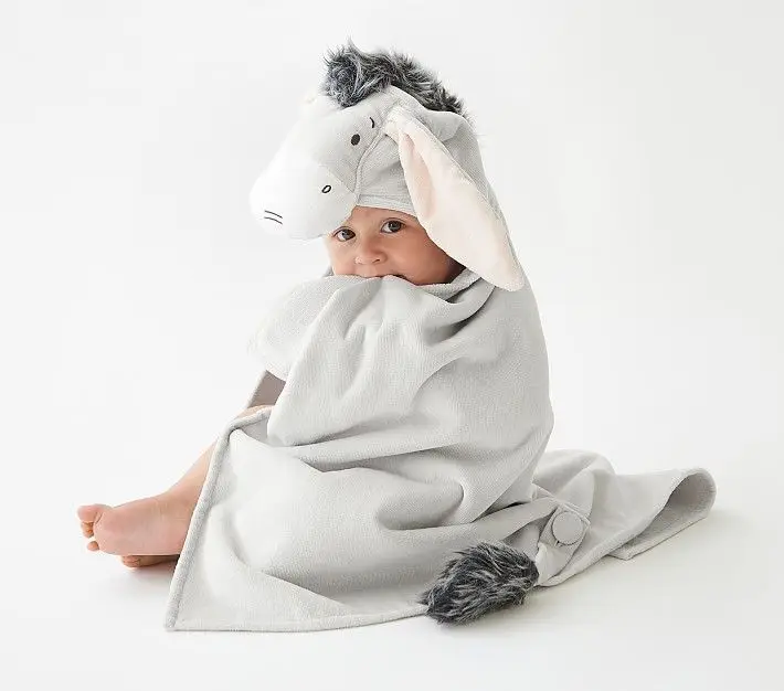 Fast Delivery Cotton Terry Animal Shape Baby Bathrobe New Style Kids Hooded Bath Towel factory