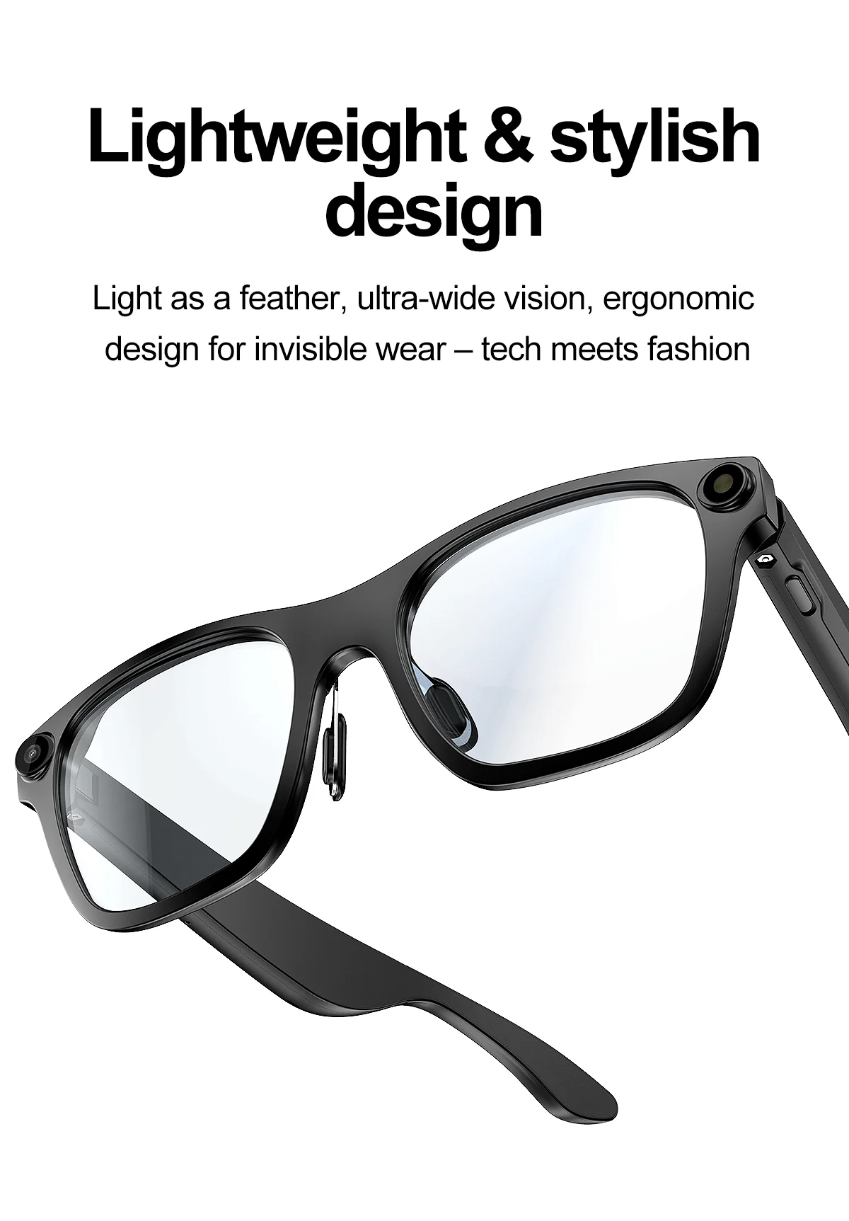 If you are searching for a supplier of a product with perfect quality control and highly competitive prices, which gives you an advantage in expanding your local market, then contact us now!  Competitive suppliers of  First-person Perspective Smart S336 AI Smart Glasses Anti Blue Light 2000W Pixel Camera Take Photos Video Recording Life