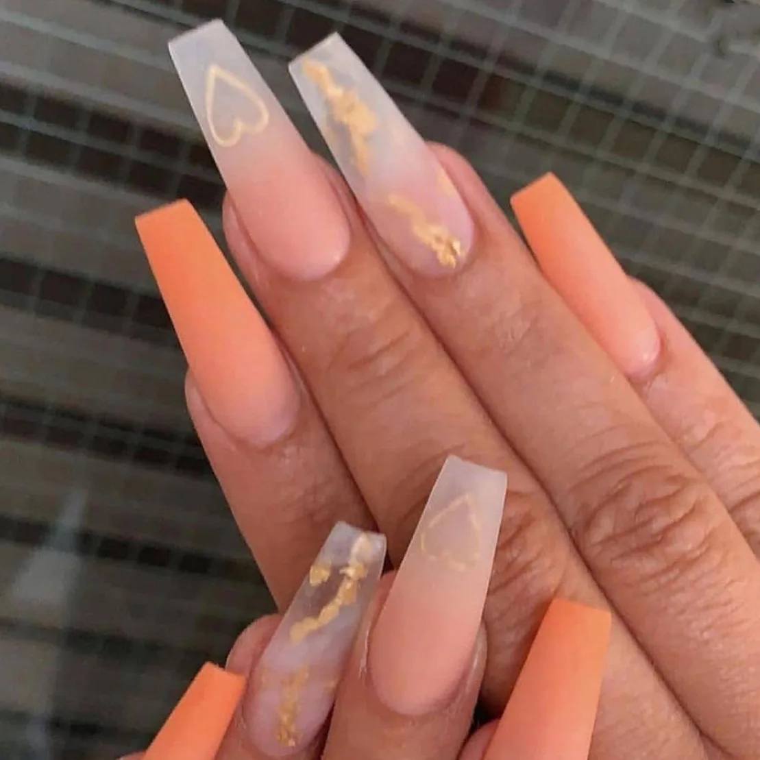 55+ orange acrylic nails ombre được yêu thích nhất