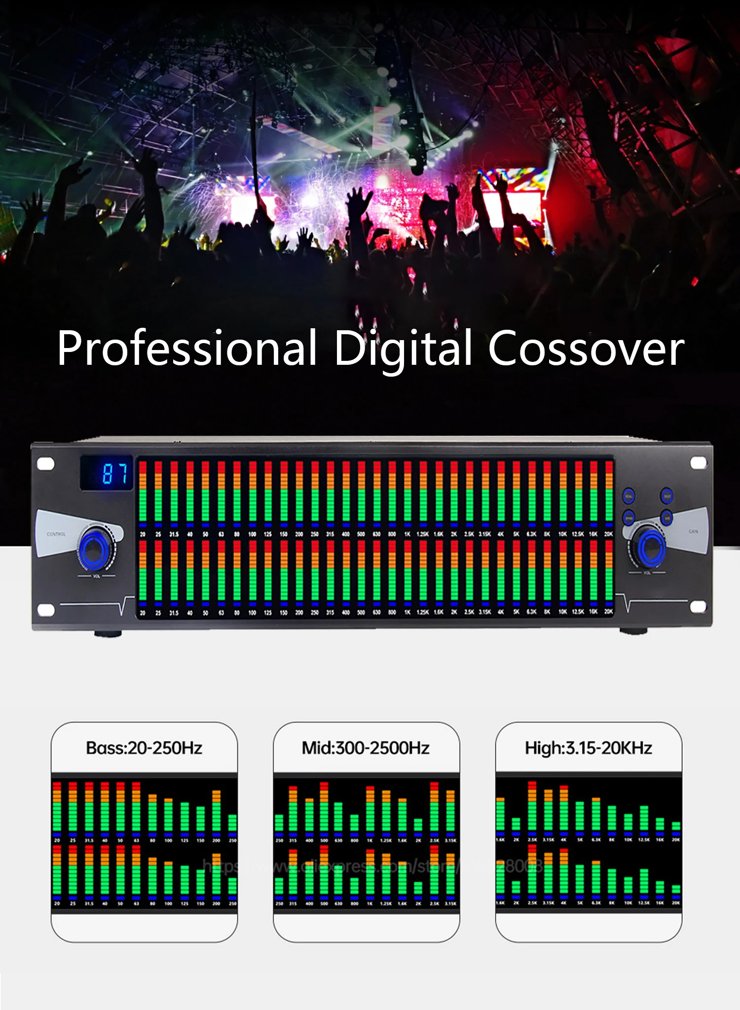 Dualchannel Professional Digital Crossover 31band System Sound