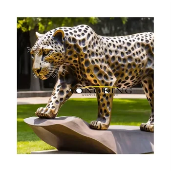 【 美品 】全長53㎝ RUNNING LEOPARD CAST BRONZE Running Cheetah Bronze Sculpture Life Size | Statue.com