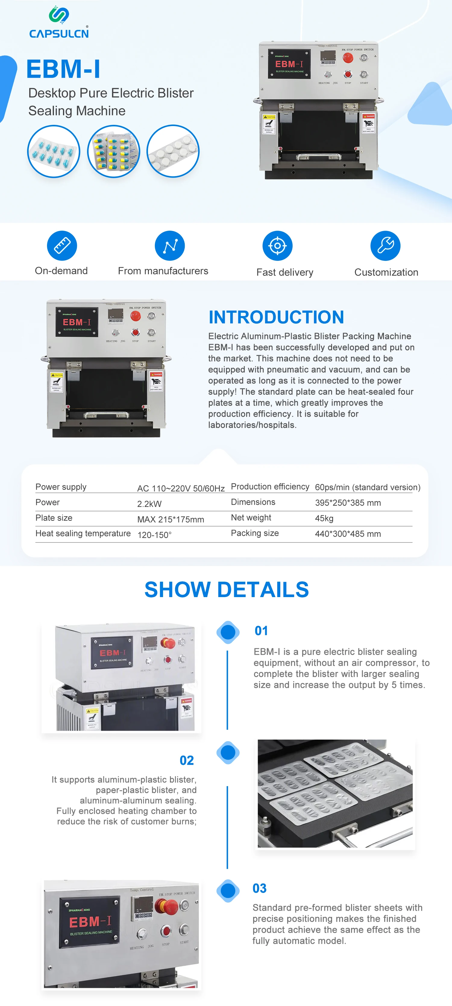 Upgrade Ebm-i Manual Semi Automatic Electric Aluminum Plastic Tablet ...