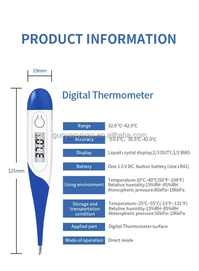 manufacturer Hospital Use Home Use Oral Thermometer Flexible LCD clinical electronic digital body thermometer