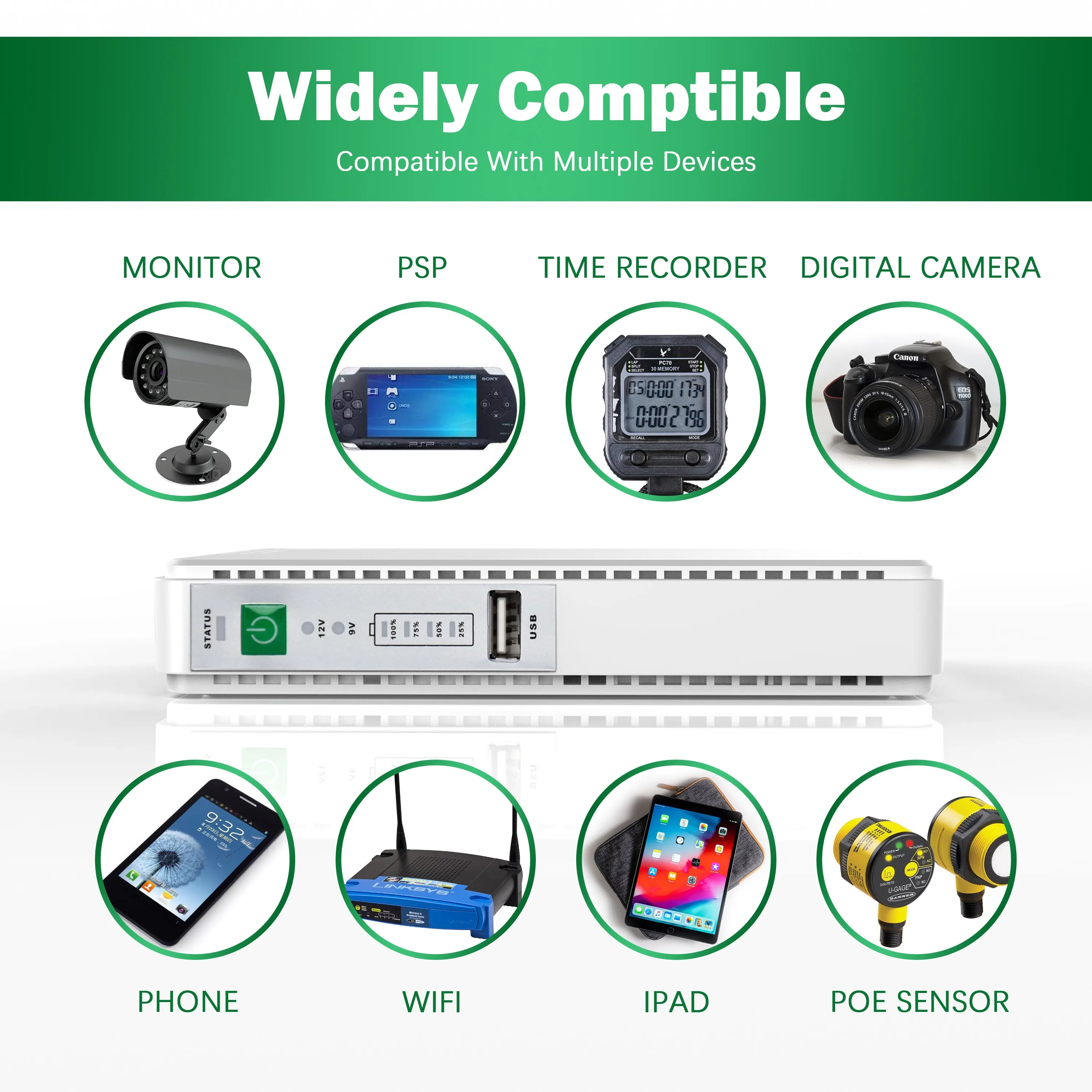 POE2188L Mini DC UPS With 1 Year Warranty and Lithium Battery