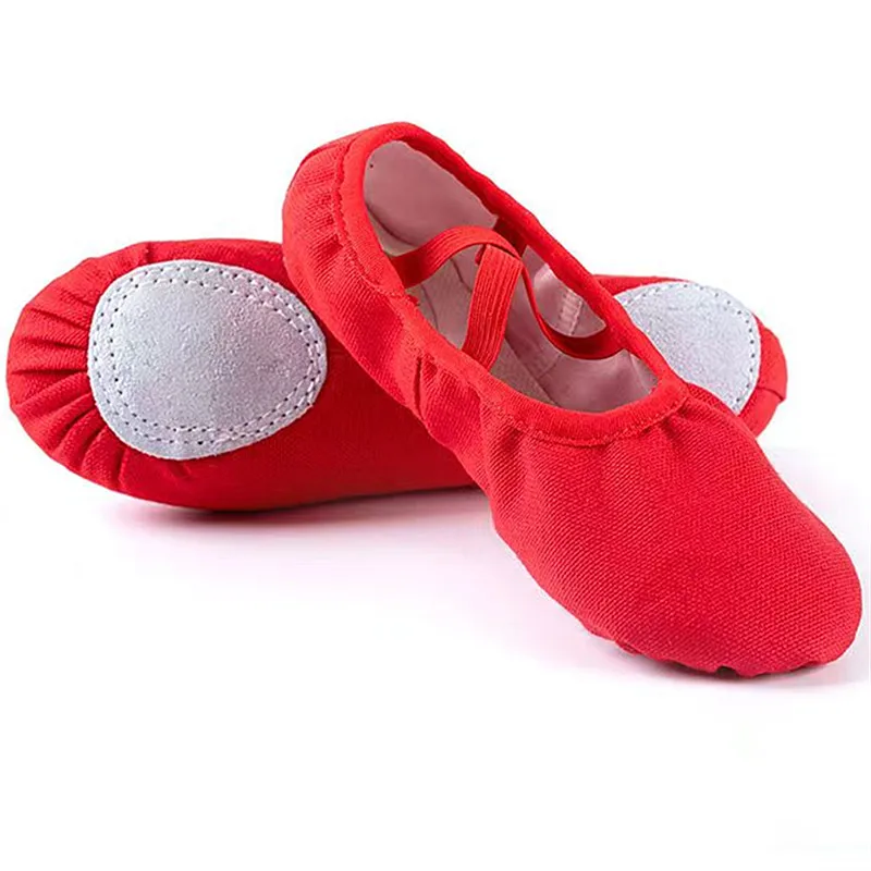 Wholesale Pink Canvas Ballet Shoes for Adults Soft Stretch Performance Wear  With Flat Heel and Cotton Lining Girls Dance Shoes