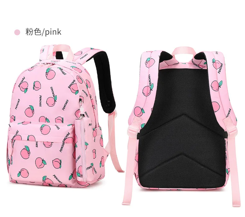 Wholesale Newest 3in1 Fruit print Peach patterned trendy Backpack for teen  girls Laptop school bag with lunch bag for college student From m.alibaba .com