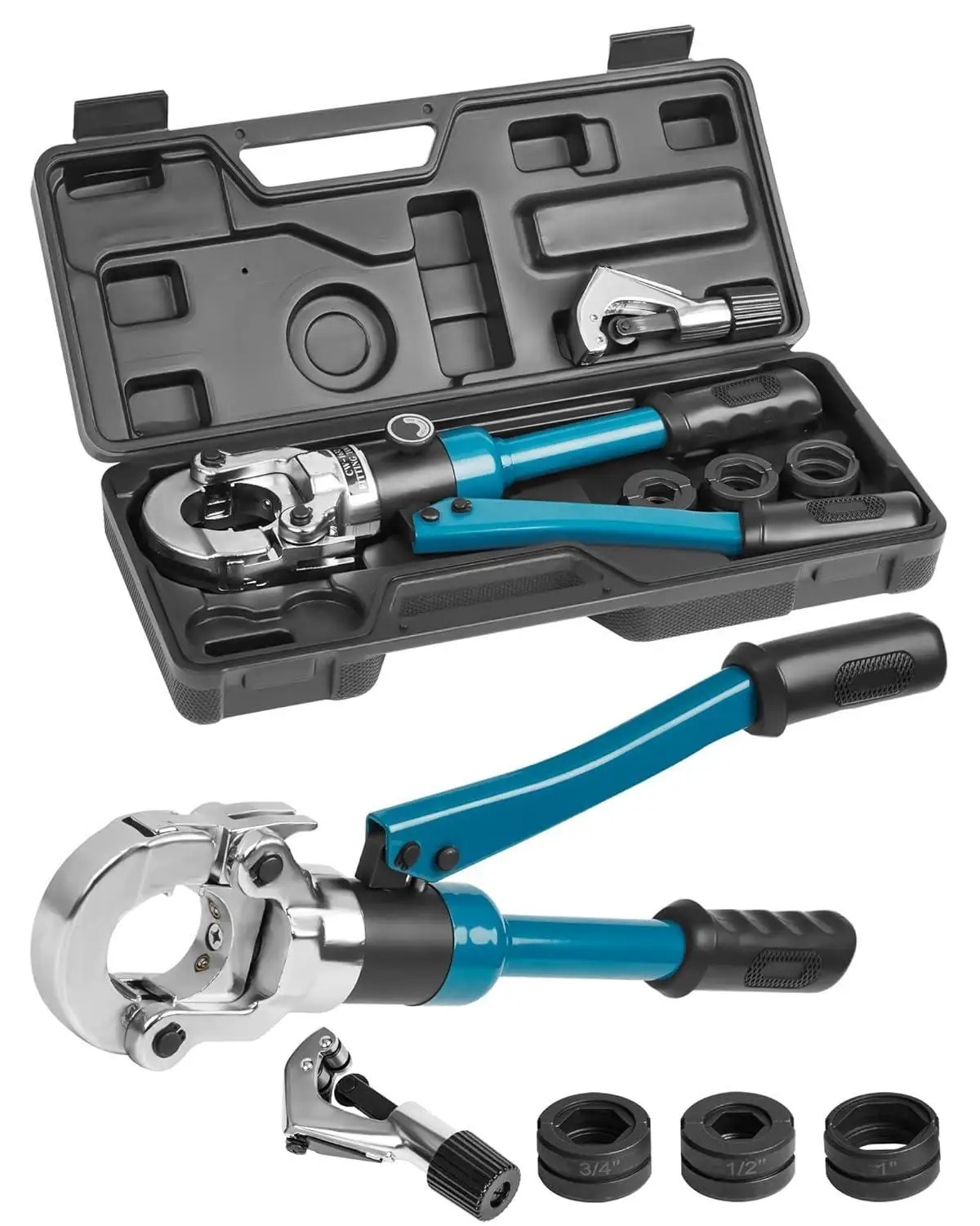 Hydraulic Copper Pipe Crimping Tool Kit With 1/2'',3/4'',1''jaw Tee