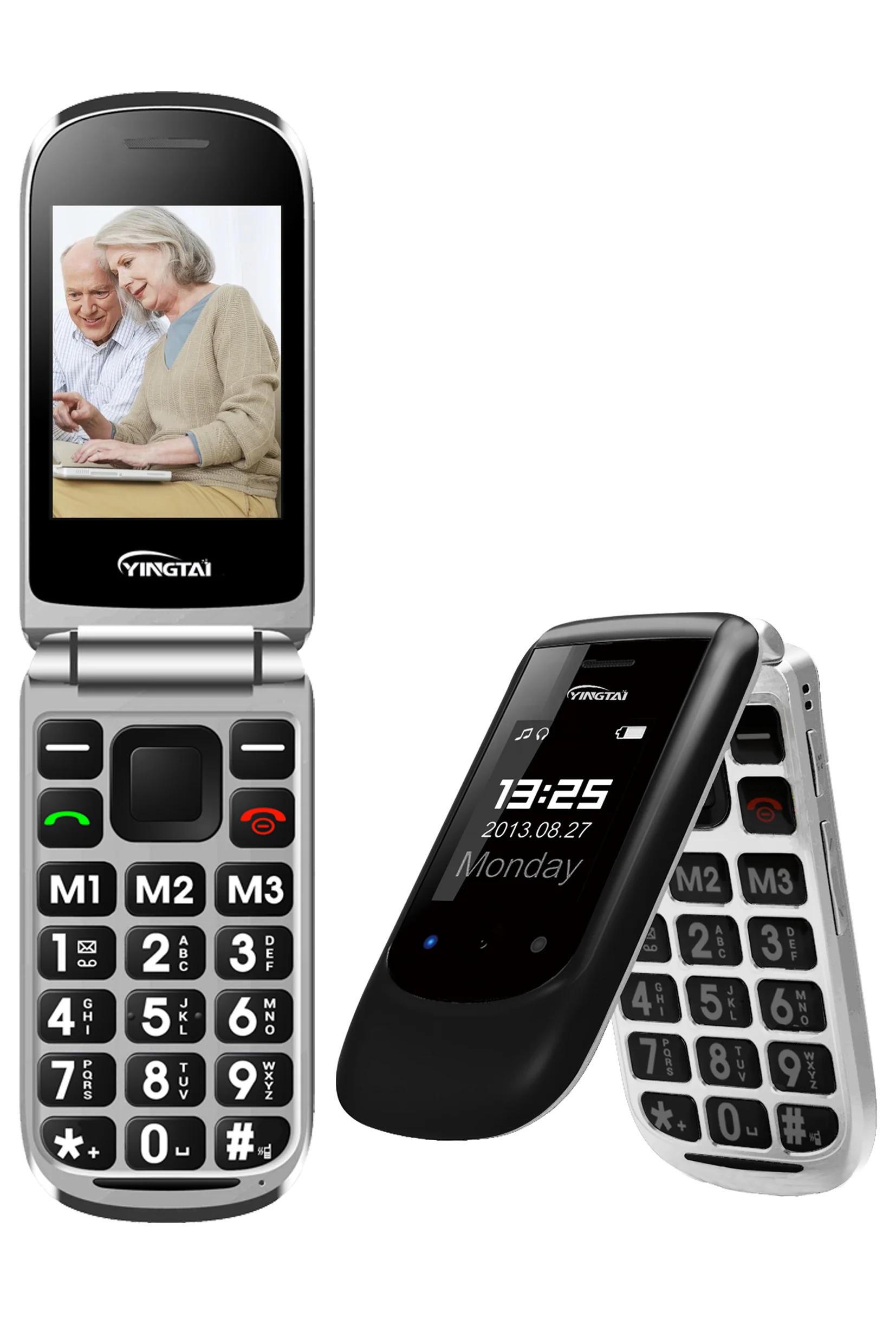 
Складные мобильные телефоны YINGTAI GSM с двумя sim-картами и двумя экранами, телефон-раскладушка с клавиатурой для пожилых людей по хорошей цене 2G 