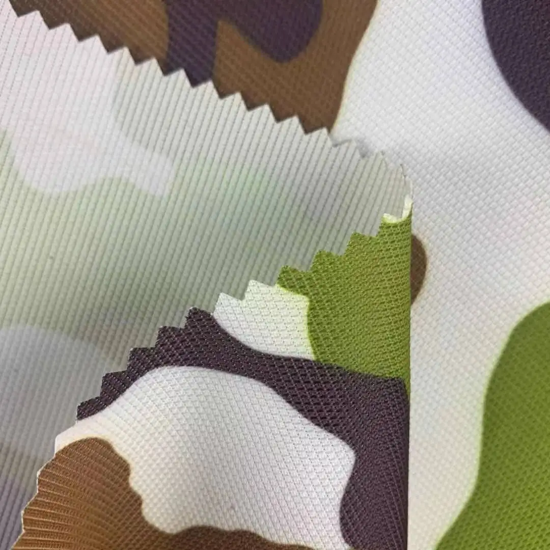 Hot sale 210T dewspo pongee jacquard cats eye camoufalge printed 100 polyester fabric