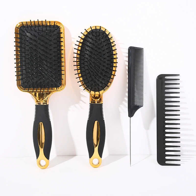 Оптовая продажа Профессиональная парикмахерская расческа термостойкие расчески для прямых кудрявых волос и набор кистей
