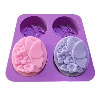 Custom butterfly flower shape oval soap mold silicone 3d silicone soap molds for wholesale