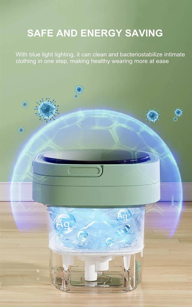 Small Portable Washing Machine Mini Washer Deep Cleaning Foldable ...