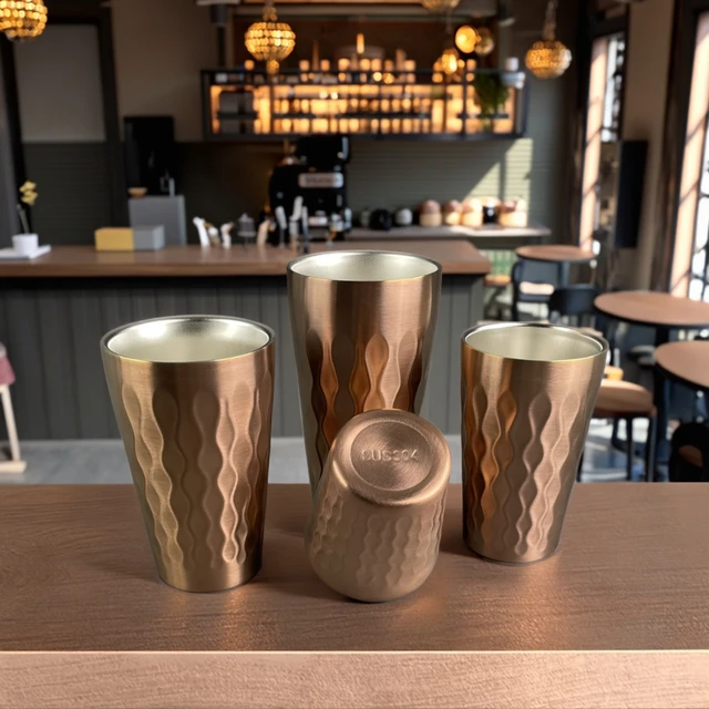 300ml Stainless Steel Double Layer Diamond Pattern Cup Stylish Design Durable Easy to Clean Heatproof for Hot & Cold Drinks