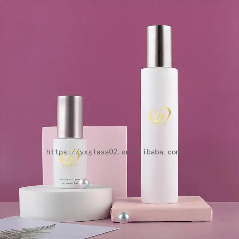 Custom cosmetic bottle glass bottle set Skincare cosmetic packaging glass 30g50g30ml50ml80ml100ml120ml