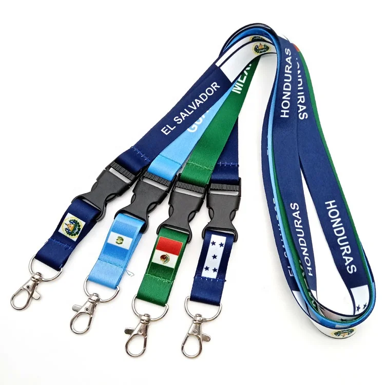 Customized Printed Personality Lanyards Keycords with Plastic Buckle/Produce Different Necklaces Countries Lanyard Key Cords