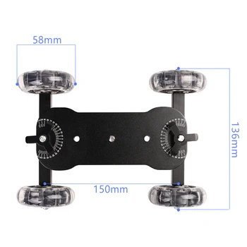 Kaliou Camera Table Dolly Slider with 22 Pounds/10 Kilograms Load Capacity Skater Desig  with Silicone Anti-skid Wheels
