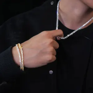 Top Sales Silver Lab Diamond Tennis Chain 2mm Moissanite Hip Hop Jewelry Passes Diamond Tester VVS for Necklaces Bracelets