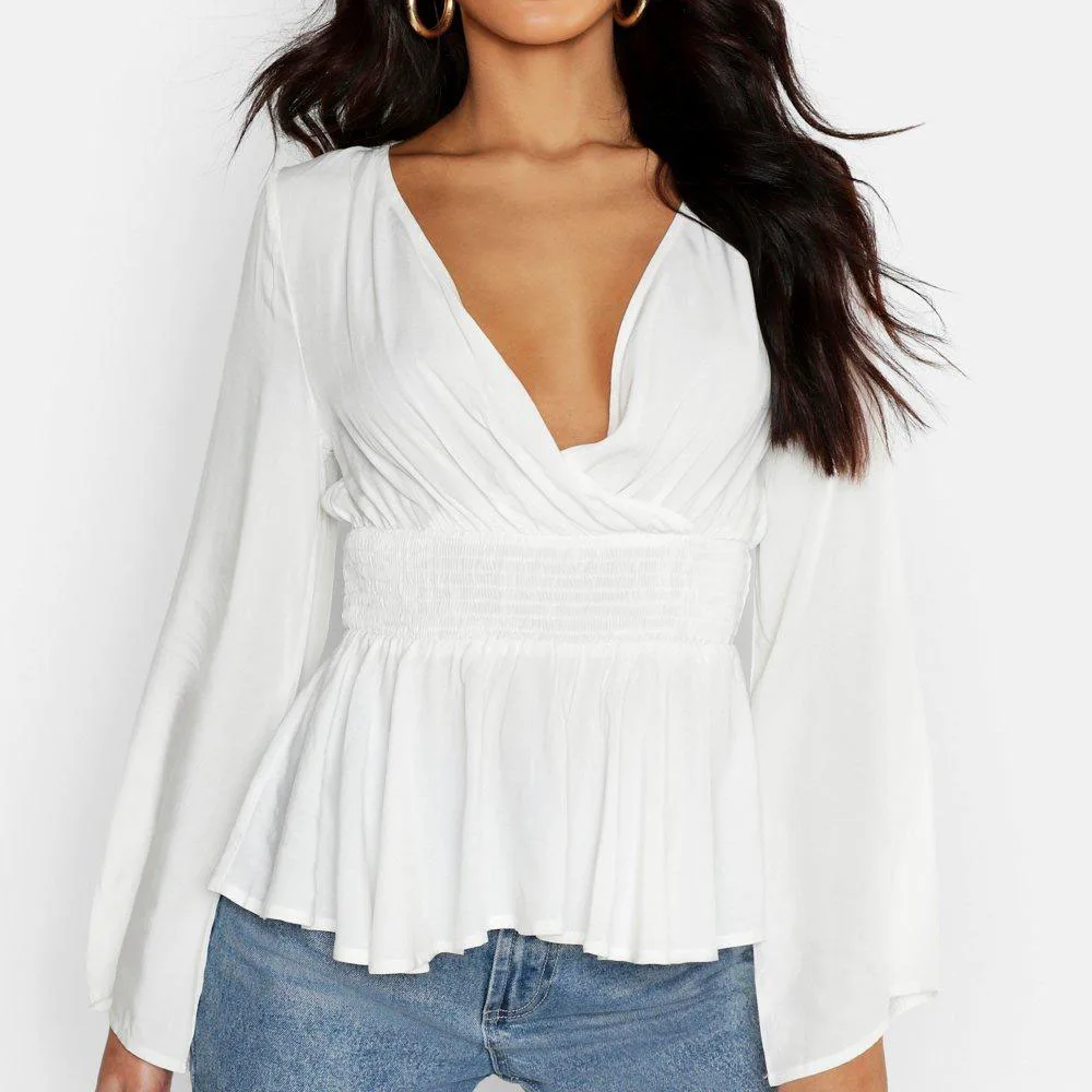 Long Sleeve,Women Casual Blouse Designs 