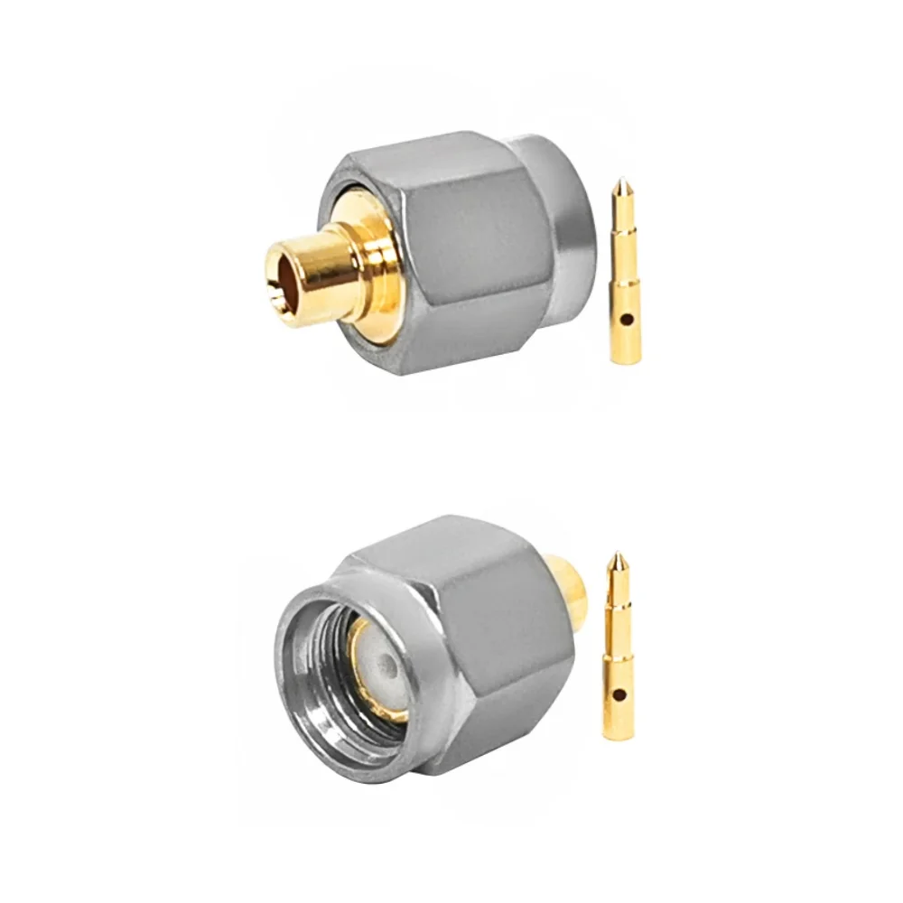 Factory Supply Stainless Steel Rf Coax Coaxial Connector SMA Male Plug Solder Welding for SS405 Cable  Screw Sleeve Connector