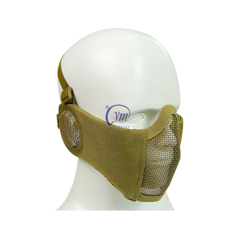 Outdoor Hunting Shooting Foldable Nylon Tactical Half Face Mesh Mask with Ear Cover Protection