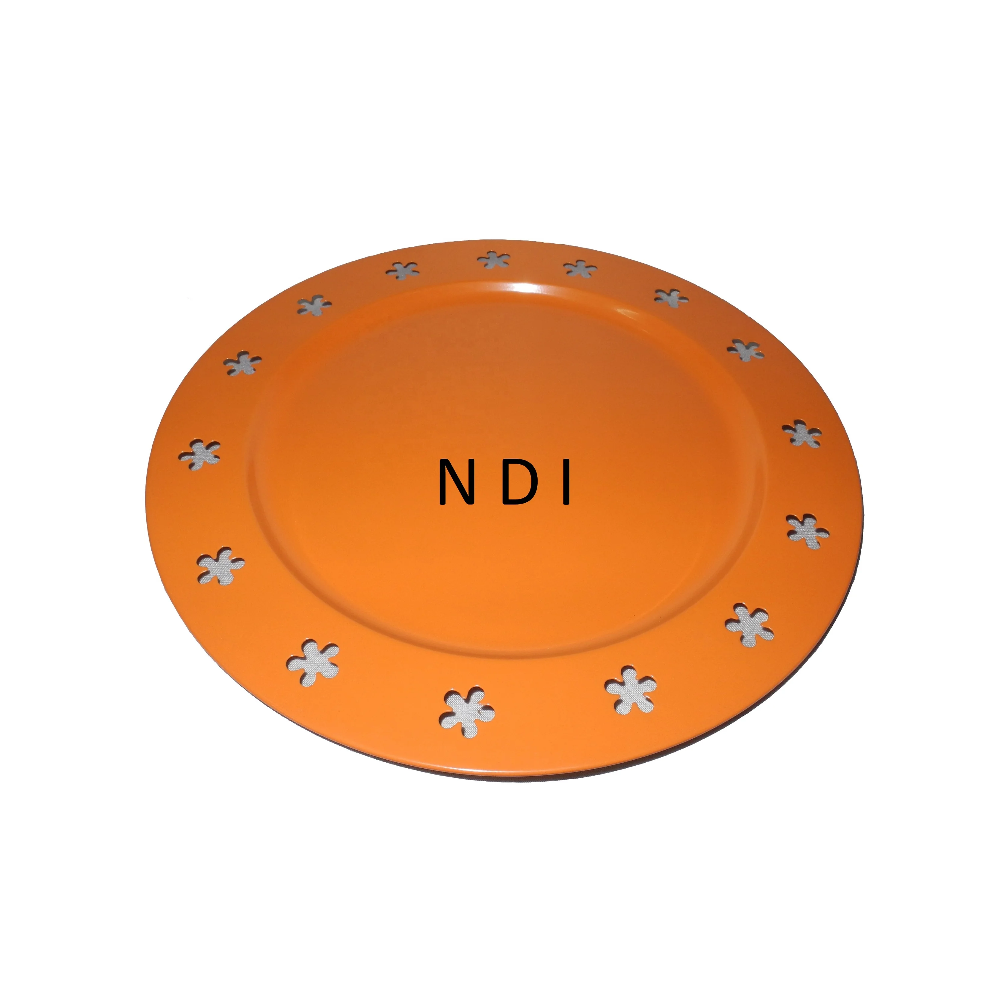 powder coated dinnerware catering serving metal charger plate