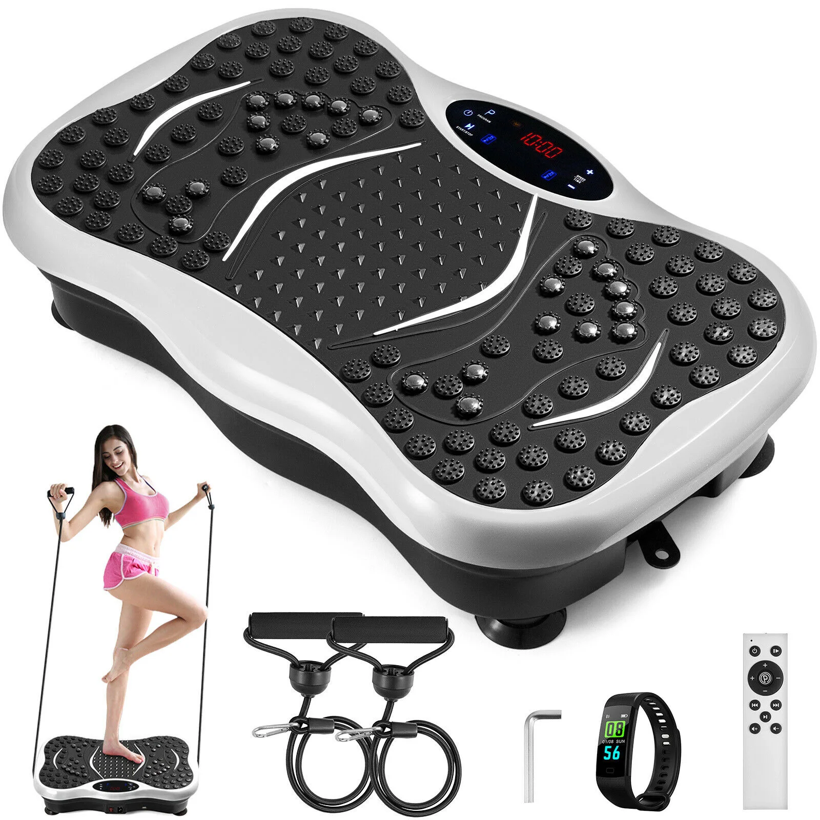 Multiple Protection  Vibration Plate Platform Whole Body Exercise Fitness Trainer Machine Music Player