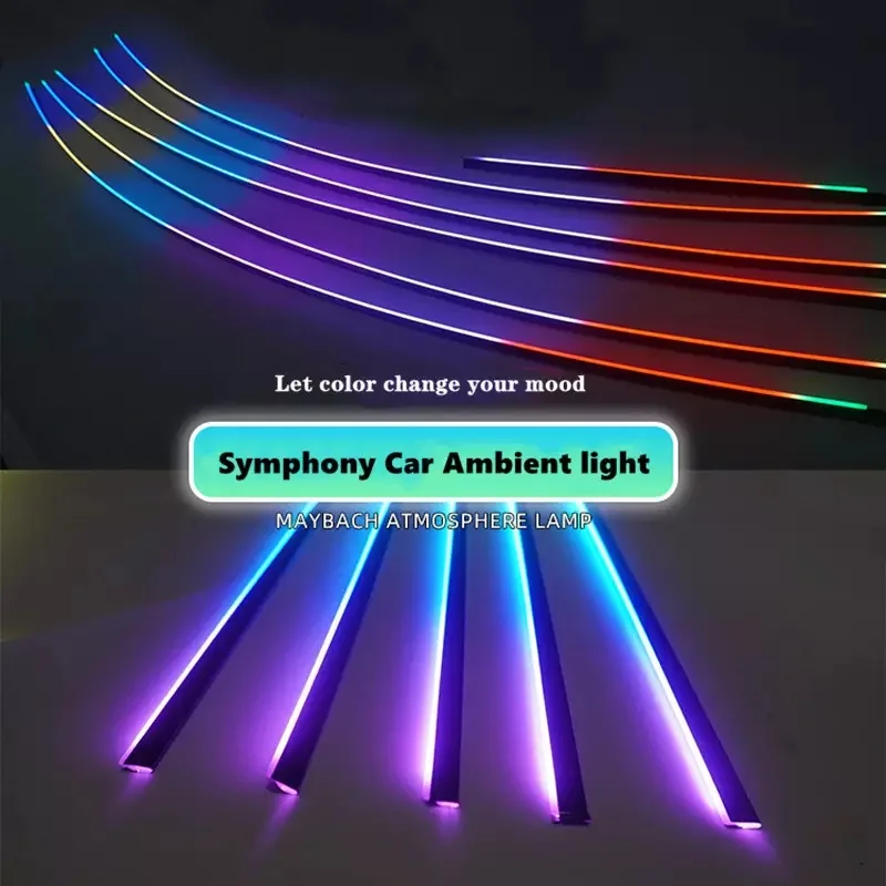 Auto Atmosphere Lighting for Cars Color Changing Led Interior Car Light Decorative Acrylic Ambient Car Light Strip