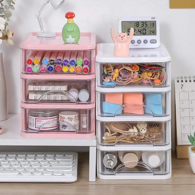 Choice Fun PP Multifunction Desk Organizer Capacity Rotating Storage Box Makeup Foldable Acrylic Cabinet Office Home Use