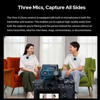Godox Virso S M1 Wireless Lavalier Microphone 2.4GHz Mic With Transmitter and Receiver detail image