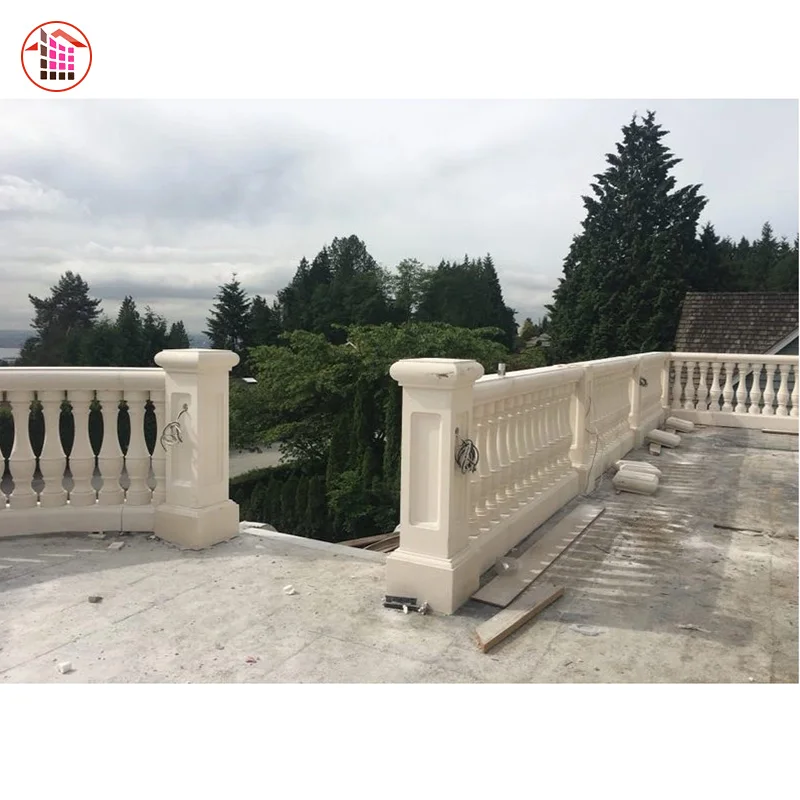 Limestone Column Pillar Window Surrounding Round Column Cladding Limestone Column Pillar